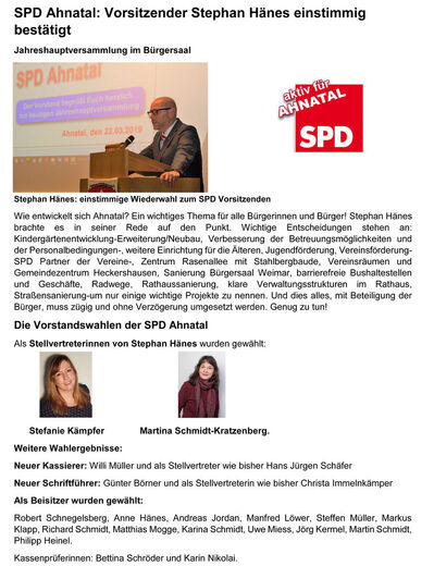 Bericht aus JHV 2019